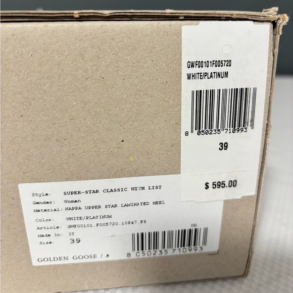 New Golden Goose Super Star Classic White/Platinum Women’s Size: 39 (9) - Picture 11 of 16